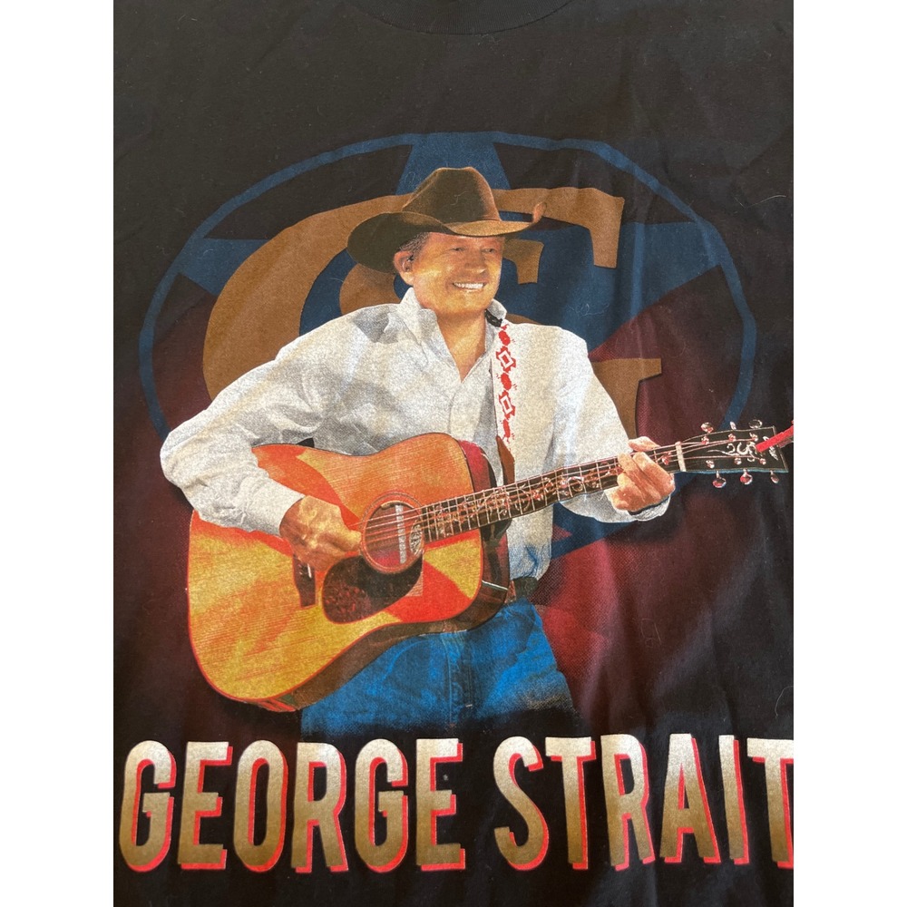 Y2K George Strait Live In Concert Band TShirt Tultex Tag‎ Double Side Size L